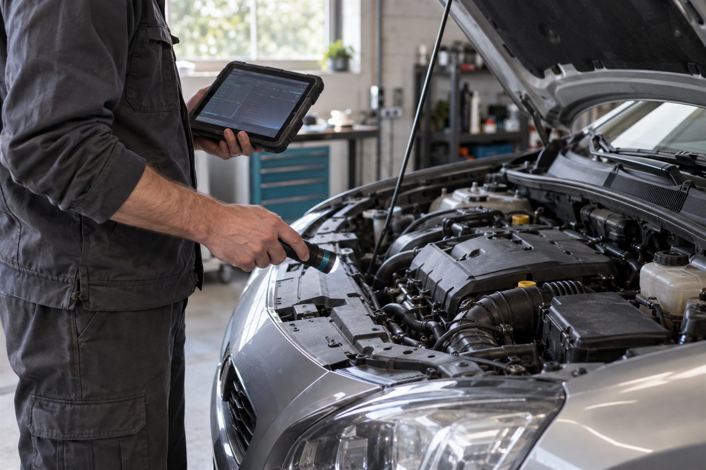 Inspection d'une voiture d'occasion avant achat : contrôle sous le véhicule